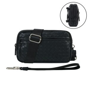 Statshy – Woven Leather Crossbody Wallet