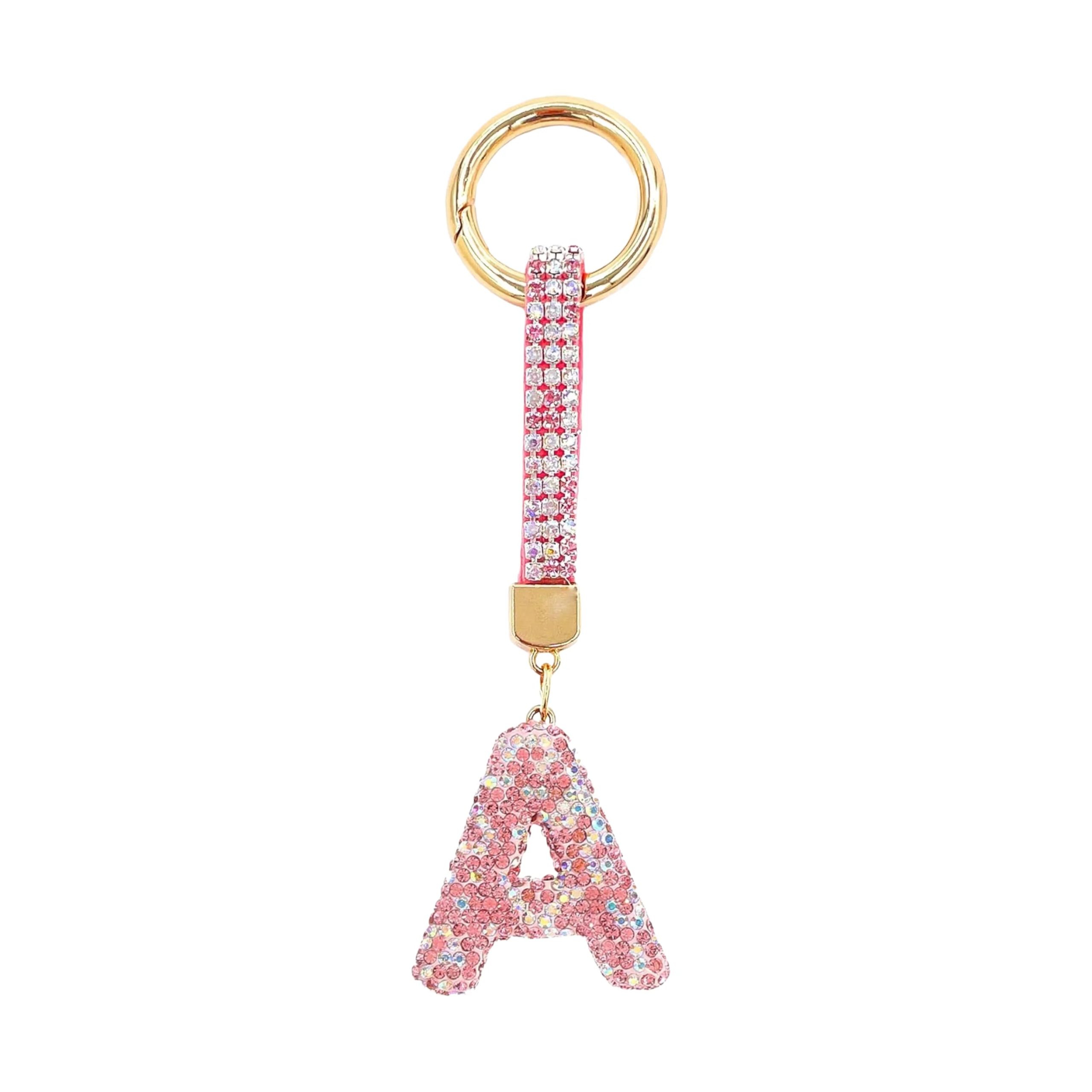 Sparkle Initial – Bag Charm (Pink)